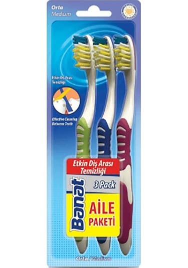 Banat Etkin Diş Arası Temizliği 3'lü Aile Paketi Diş Fırçası