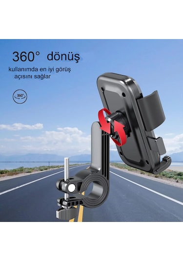 Motosiklet,bisiklet ,scooter İçin 360 Derece Dönebilen Gidon Ve Siyah