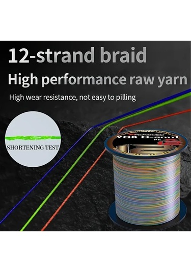 Fochsia 6.0 547dy 500 Metre Ağır Hizmet Pe Balıkçılık Misinası 12 İplik Süper Güçlü Dayanıklı