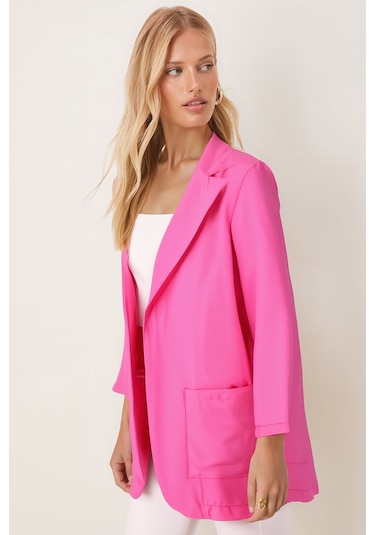 Armonika Kadın Fuşya Cepli Oversize Ceket Arm-26k001005
