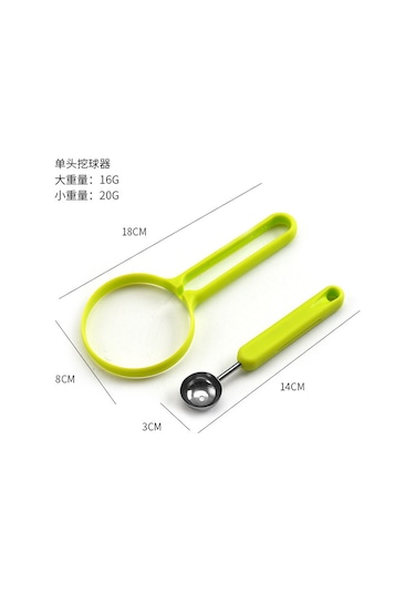 Youmex Ev Kullanıma Multifonksiyonel Paslanmaz Çelik Meyve Topu Kesici Seti 3'ü 1 Arada Yeşil Kutulu Mutfak Aleti Diğer