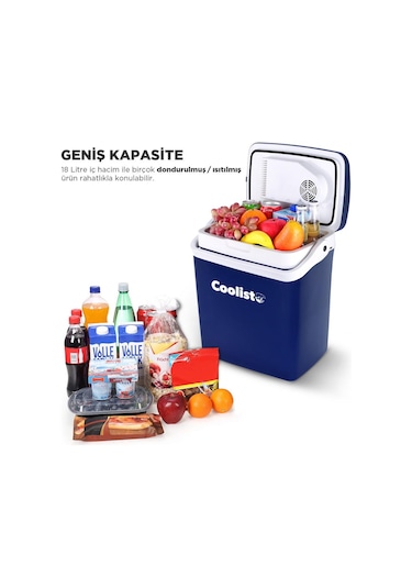Coolist CLT18 12Volt / 220 Volt AC/DC 18 Litre Sıcak/Soğuk Oto Buzdolabı