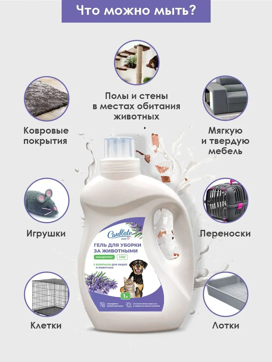 Conflate Çlorheksidin İle 1 Lt Hayvanlar İçin Koku Nötralize Edici Sprey. Lavanta 220035843