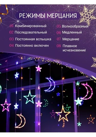 Ketrarum Pencere İçin 3m Yıldız Ve Ay Işıklı Süs 175742812 Beyaz