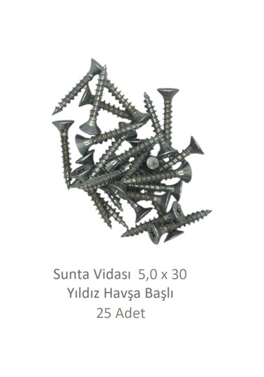 Sunta Vidası, 5,0 X 30 Mm, 25 Adet, Yhb Vida 5 x 30