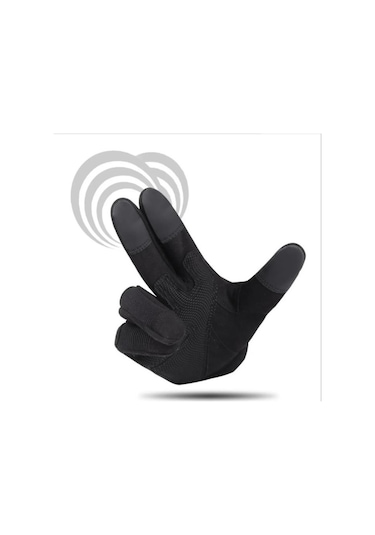 Profesyonel Korumalı Su Rüzgar Geçirmez Motosiklet Eldiveni Siyah