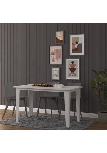 Yemek Masası Ym-01 Beyaz Beyaz