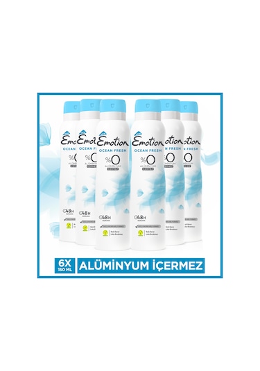Emotion Ocean Fresh Kadın Sprey Deodorant 6 x 150 ML