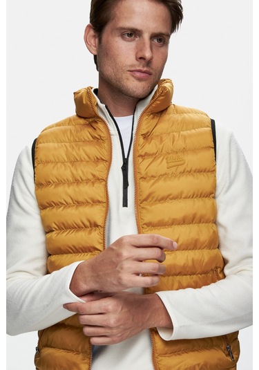 Blume Sarı Fermuarlı Ve Cepli Polyester Standard Fit Erkek Yelek - Sarı