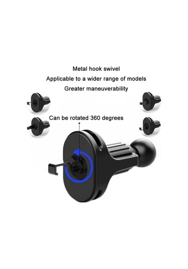 Wondernest 6 Adet Araba Hava Çıkışı Telefon Braketi Tabanı 17mm Top Kafa, Kabloyu Klipsler Siyah