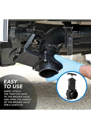 Xuweiwei Karavan Tahliye Valfi Siyah Manuel Tatlısu Vanası Atık Su Vanası Karavan Dönüşüm Aksesuarları