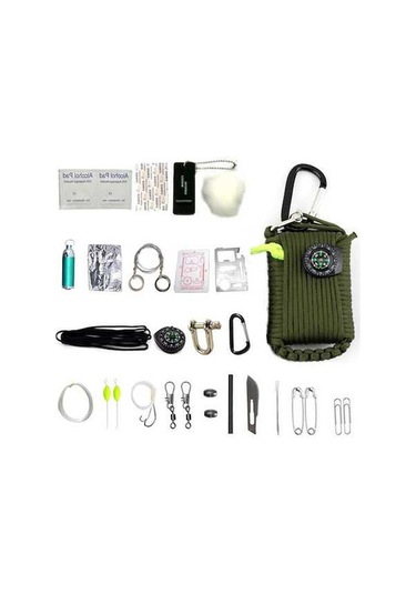 Novahub Taşınabilir Hayatta Kalma Seti: İlk Yardım, Balıkçılık Ve Kampçılık Ekipmanları Dahil Ordu Yeşili, Kamp Ekipmanları, Çok Renkli