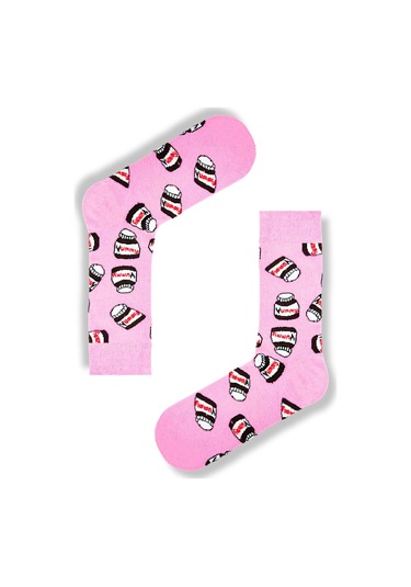 Unisex 3'lü Yummy Çikolata Desenli Çorap Seti Renkli