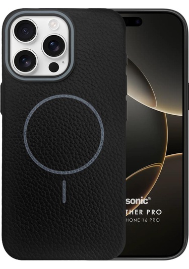 Microsonic İphone Uyumlu 16 Pro Kılıf Magleather Pro Siyah -