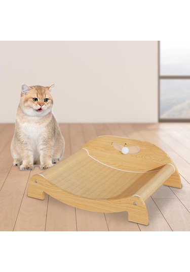 Suntek Kapalı Kedi Tırmalama Yatağı Rahat L-sırtlı-bilyalı