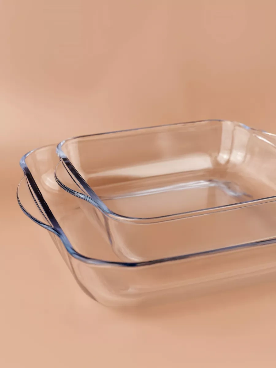 Borcam Cam Fırın Kapları, 2 Adet: 3,2 L + 2 L 9218390 Beyaz