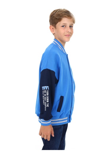 Toontoy Erkek Çocuk Nakışlı Kolej Hırka Saks