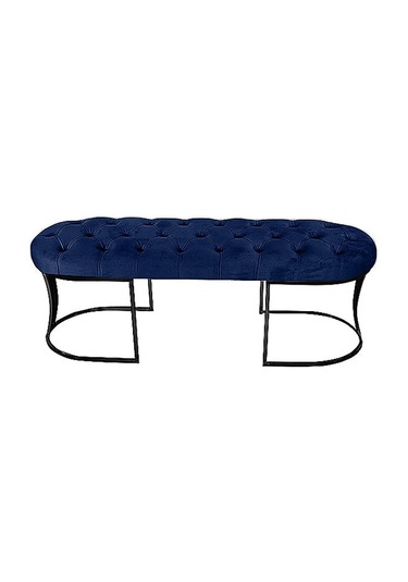 Viego Siyah Bench Puf Mavi