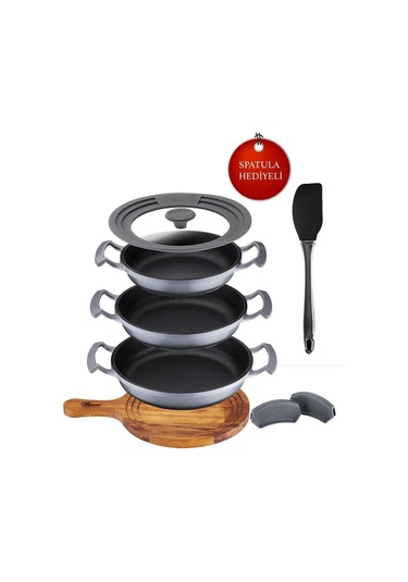 Brioni Try Cook 7 Parça Sahan Seti Gri Gri
