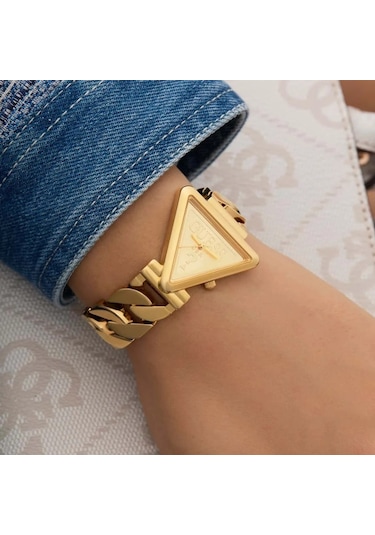 Guess Gugw0859l2 Altın Kaplama Üçgen Kadın Kol Saati Altın
