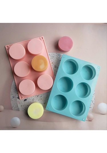 Kek Kalıbı Gıda Sınıfı Kolay Çıkarma Yeniden Kullanılabilir 6 Boşluklu Sütun Dondurma Jöle Puding Sabun Kalıbı Mutfak Aletleriyeşil Çok Renkli