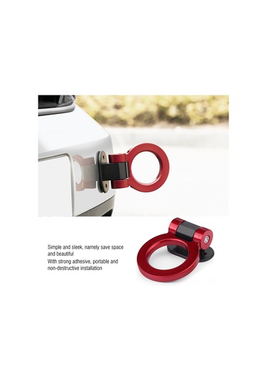 Geeroyoo Araba Dekorasyon Aksesuarı - Dairesel Yapışkan Tırmanma Kanca - Evrensel Uyumlu - Kırmızı - Abs Plastik - Sadece Dekoratif Kullanım