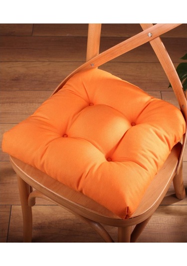 Altınpamuk Altınpamuk Lüx Pofidik Turuncu Sandalye Minderi Özel Dikişli Bağc