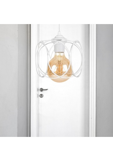 Evo Otantik Beyaz Metal Avize Hol Giriş Sarkıt Beyaz