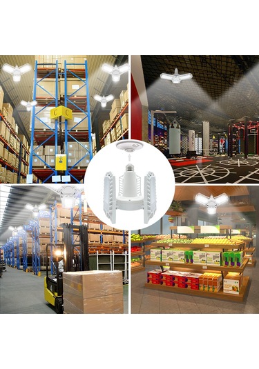 Neevoyu Led Garaj Lambası 144 Led 8000 Lumen 6500k, Ayarlanabilir Işık Yönü, Kablosuz, 85-265v, Yeşil Abs Malzeme, Modern Siyah Siyah