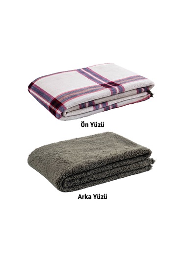 Peluş Polar Kamp Battaniyesi - Haki Ekose - Acil Durum Battaniye - Argeus Camp Çok Renkli