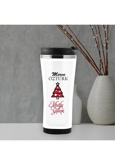 Yılbaşı Tasarımlı Isme Özel Termos Mug