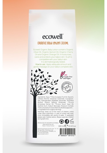 Ecowell Bebek Saç & Vücut Şampuanı + Nemlendirici Yüz & Vücut Losyonu 2 x 300 ML