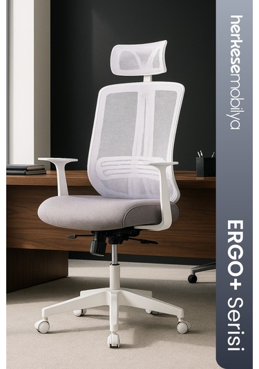 Paris White Fileli Yönetici Koltuğu Makam Koltuğu Müdür Koltuğu Beyaz