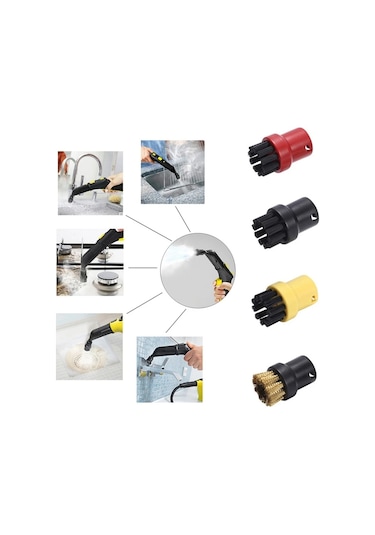 Cbtx Karcher Sc1 / Sc2 / Sc3 / Sc4 / Sc5 İçin Buharlı Fırça Kafaları Buharlı Pişirici Aksesuarları, Stil: Bakır Fırça