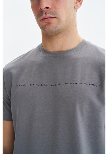 Arma Erkek Regular Fit Yazı Baskılı Süprem Bisiklet Yaka Tişört Y29344472702 Gri