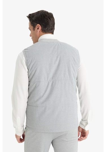 Defacto Regular Fit Dik Yaka Fermuarlı Cepli Yelek E8777ax25augr360 Gri