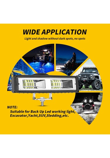 Shineyee 1 Adet 48w 6 İnç 6500k Led Çalışma Lambası, 9-30v Araçlar İçin Su Geçirmez Sis Ve Sel Lambası, Atv Suv Karavan Yat