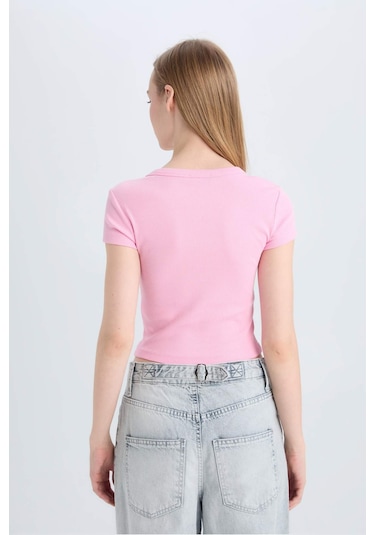 DeFacto Coool Fitted Bisiklet Yaka Basic Düz Fitilli Kaşkorse Kısa Kollu Tişört E0287AX25SMPN614 DeFacto Coool Fitted Bisiklet Yaka Basic Düz Fitilli Kaşkorse Kısa Kollu Tişört E0287AX25SMPN614