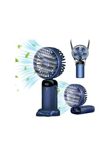 Maoyaya Mini El Fanı Taşınabilir Boyun Fanı 90 Ayarlanabilir Usb Şarjlı 5000mah Masa Fanı - Mavi Mavi