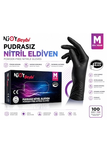 Pudrasız Eldiven I Nitril Eldiven I Hasta Bakım Eldiveni I Muayene Eldiveni I Lateksiz Eldiven 5 Adet