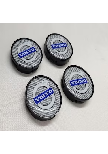 Jant Göbeği Volvo 55/52 52MM Yuva 4'Lü Set Gri Karbon Plasto