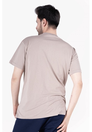 T-shirt V Yaka %100 Pamuk Camel