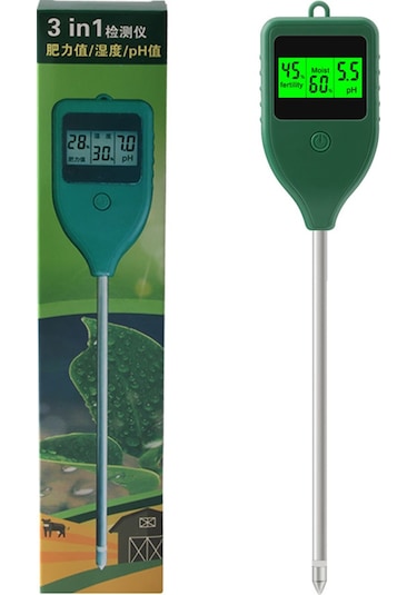 Hallow Lepmerk-3 İn 1 Toprak Ph Ölçer Toprak Nem Ölçer Çiftlik Bahçe E24928