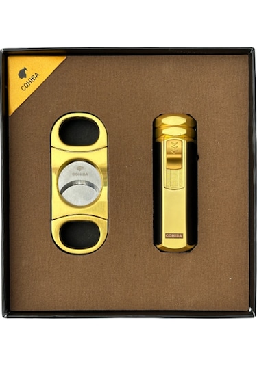 Cohiba Çakmak Kesici Gold Puro Seti - Tr8310