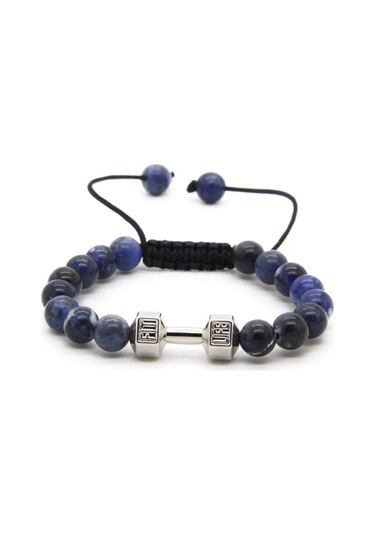 Mavi Akik Taşlı Dunbıl Erkek  Bileklik