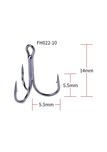 Hengjia 20 Adet Klasik Siyah Yüksek Karbonlu Çelik Balıkçılık Üç Çeneli Tiz Kanca
