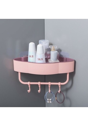 Pazly Sunsıom Köşe Duş Rafı - Duvar Montajlı Banyo Depolama Düzenleyici, Pembe Pembe