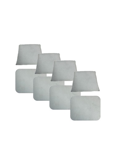 Knsz minder seti 4 lü zng&mğr&uslu beyaz kumaş tel bar sandalyesi oturma ve sırt minderi set