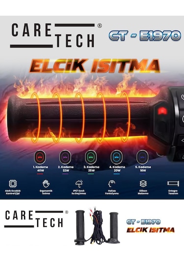 CT-E1970 Elcik Isıtma Motosiklet 5 Kademeli Isıtmalı Geçmeli Takım Motosiklet Gidon Evrense