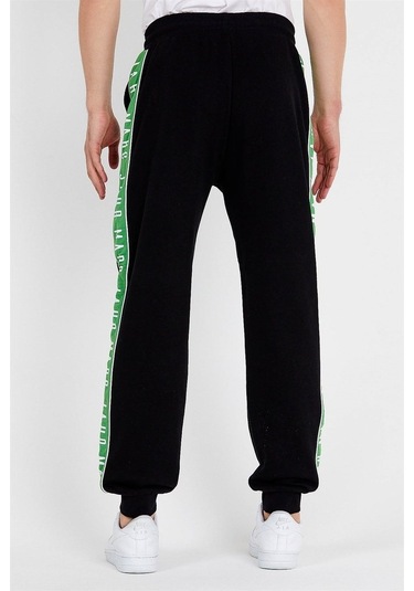 Jahr Marc Yeşil Şeritli Siyah Erkek Eşofman Altı Siyah